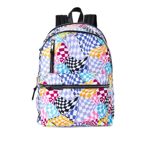 No Boundaries Bags No Boundaries Womens Dome Zip Backpack Multi Color Checker Poshmark